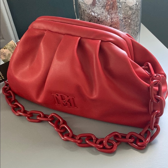 NWT Badgley Mischka Red Chain Bag - Picture 3 of 7